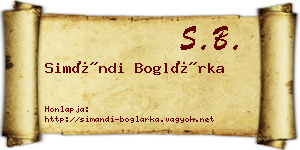 Simándi Boglárka névjegykártya
